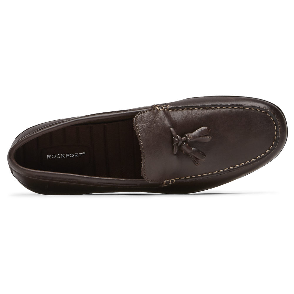 Rockport Singapore Mens Loafers - Malcom Tassel Dark Brown - AX1054328